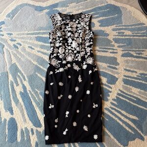 White House black market floral embroidered dress